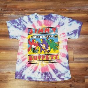 Vintage 90s Jimmy Buffet Tie Dye Parrot Party Band Graphic T-Shirt Sz Adult XL